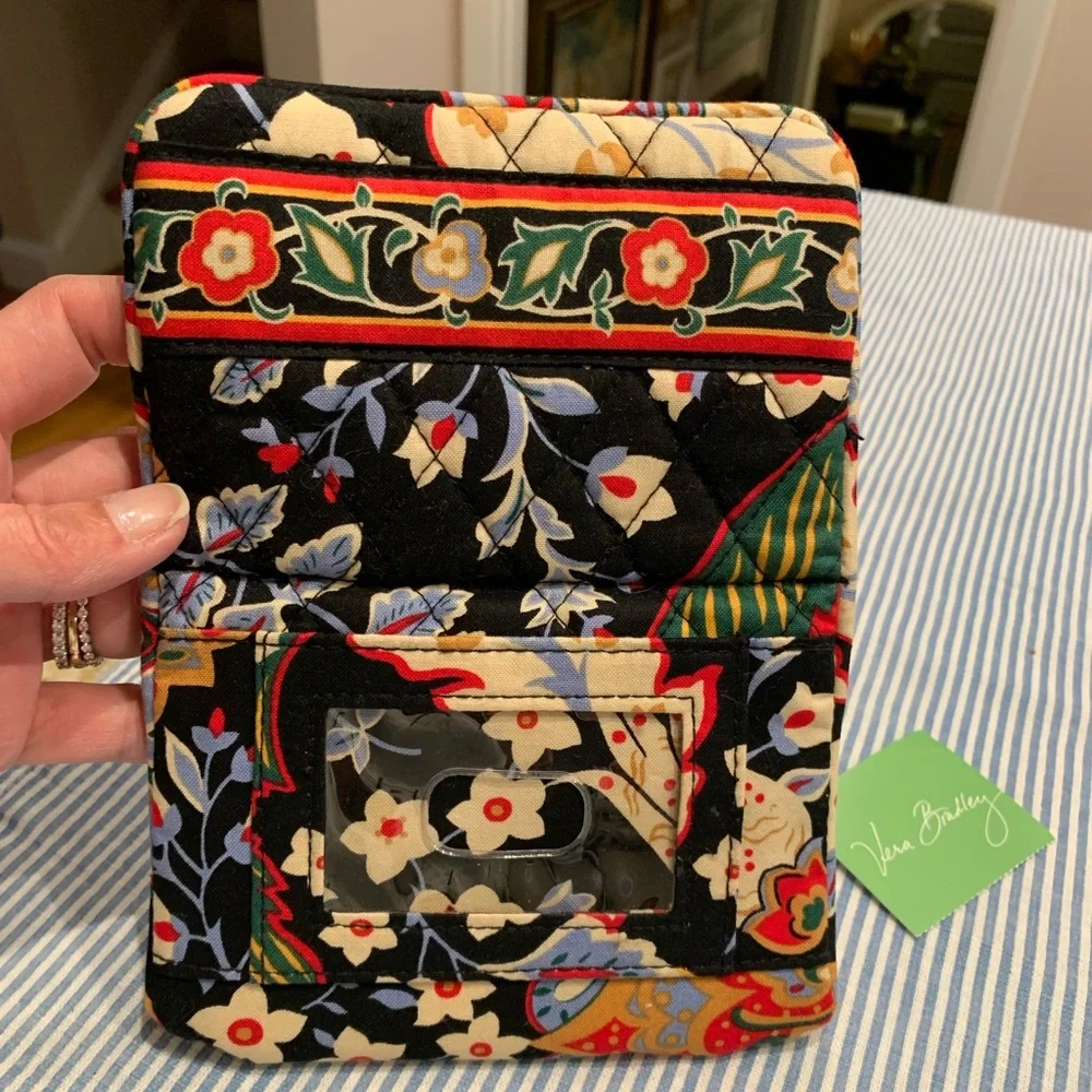 NWT Vera Bradley Black Multicolor Floral Wallet